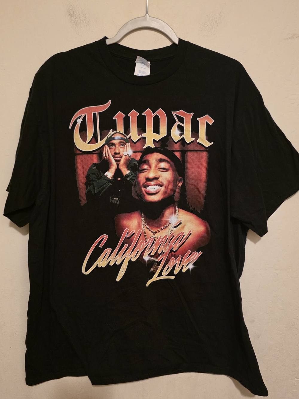 Port & Company Men's Size 2XL Black Graphic T-Shirt Tupac California Love